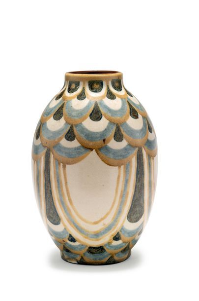 Charles CATTEAU (1880-1966) KERAMIS BOCH LA LOUVIERE
Vase en grès émaillé polychrome...