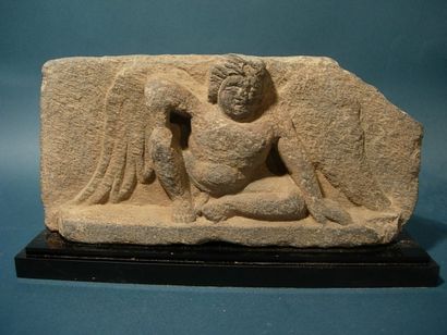 ART GRECO-BOUDDHIQUE DU GANDHARA (Ier - Vème siècle ap. J.C.) Atlante. En schiste....