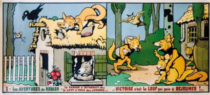 RABIER. Benjamin. (1864-1939) «Les aventures de renard» n°1. «Le renard s'introduisit...