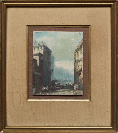 Eugène CICERI (1813-1890) 
Vues de ville 4 aquarelles Signées pour 3 d'entre elles...