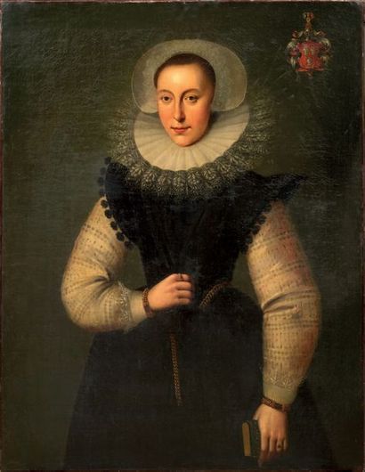 Ecole SUISSE, du XVIIème siècle 
Portrait de femme
Toile 107 x 83 cm
Sans cadre