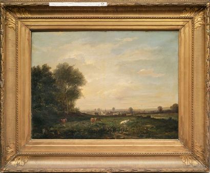 François Louis LANFANT DE METZ (1814-1892) 
Country
scene Oil on canvas, signed indistinctly...