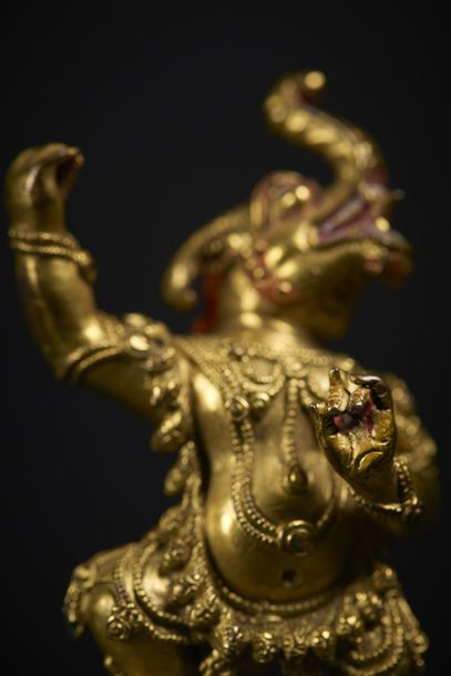 TRAVAIL SINO-TIBETAIN - XVIIIe siècle ◆ SINO-TIBETAN - 18th century
A gilt bronze...