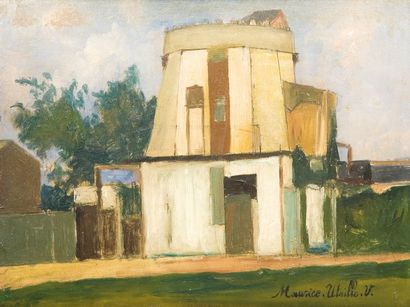 Maurice UTRILLO (1883-1955) La tour du philosophe, circa 1915-1916 Huile sur papier...