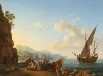 Jacob Philipp Hackert Jacob Philipp Hackert

Fisherman with boat on the beach

Oil... Gazette Drouot