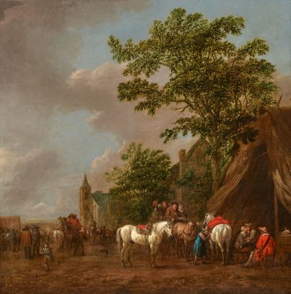 Barent Gael Barent Gael

Horsemen in front of an inn in a landscape
around 1656

Oil... Gazette Drouot