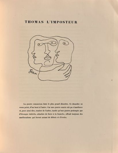 COCTEAU Jean (1889-1963) 
Thomas l'imposteur, Histoire et dessins par Jean Cocteau
Paris,...