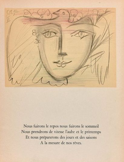 ELUARD Paul (1895-1952) 
Le visage de la paix. Édition illustrée par des lithographies...