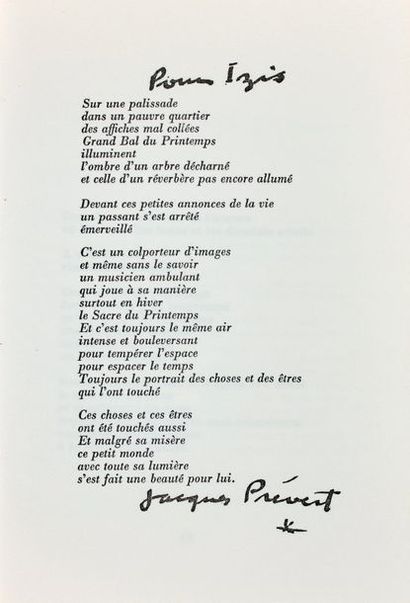 PRÉVERT (Jacques) (1900-1977) 
Grand bal du printemps. Suivi de Charmes de Londres.
Paris,...