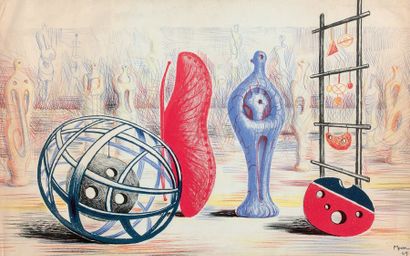 Henry Moore (1898-1986) 
Composition surréaliste, 1949
Lithographie, signée et datée...