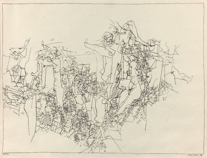 Jerzy STAJUDA (1936-1992) 
Composition “0902”
Encre sur papier, signée en bas à droite.
46...