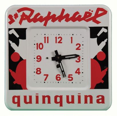 null SAINT-RAPHAËL Horloge émaillée pour l'apéritif Saint-Raphaël.
Format: carré,...