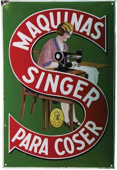 null SINGER Enamelled plate for Singer sewing machines.
Model for the Spanish market.
Format:...