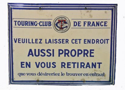 null TOURING-CLUB DE FRANCE Petite tôle lithographiée émanant du Touring-Club de...