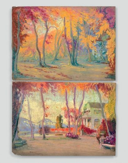 null TWO PROJECTS FOR THEATRE OR OPERA DECORATION
Undergrowth, Pastel Park
on paper.
Circa...
