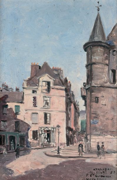 JOSEPH ATHANASE ATALAYA (1851-1914) Nice sequence of four gouaches.
Vieux Paris,...