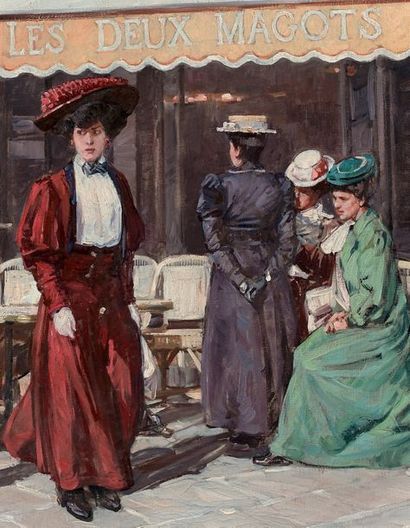 Léon ZEYTLINE (1885-1962) Le Café des Deux Magots, circa 1910
Oil on canvas, signed...