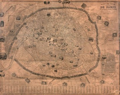 VUILLEMIN (A.) New illustrated map of the city of Paris, with the complete system...