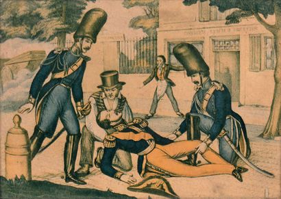 ANONYME Death of the Duke of Orleans, July 13, 1812
Colour engraving. On the back,...