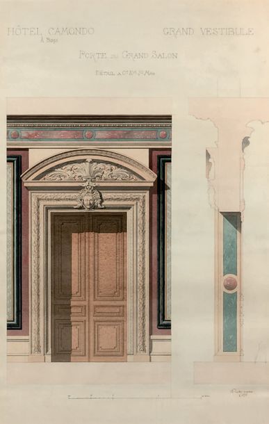 DENIS-LOUIS DESTORS (1816-1882) Door to the Grand Hall of the Abraham-Behor Hotel...