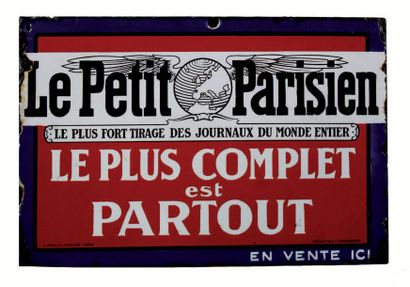 null JOURNAL ADVERTISING PLATE LE PETIT PARISIEN
Enamelled iron, rectangular in shape,...