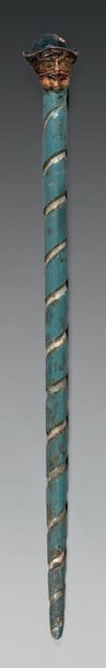 null TEA Stick OR BRIGADER
Cane to sound the three shots, carved wooden, painted...