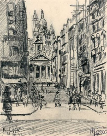 RENÉ-EMMANUEL MARCA (1893-1962) Paris, Notre-Dame-de-Lorette, 1942
Pencil drawing...