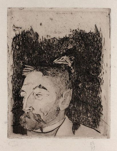 Paul GAUGUIN (1848-1903) 
Portrait de Stéphane Mallarmé. 1891
Eau-forte, pointe sèche...