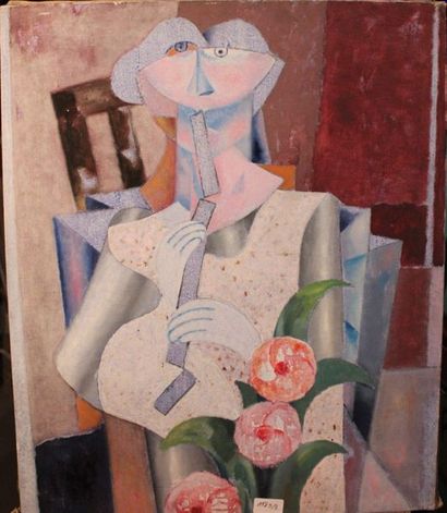 JACQUES BOÉRI (1929-2004) * Portraits cubistes, 73
Trois techniques mixtes sur toiles,...