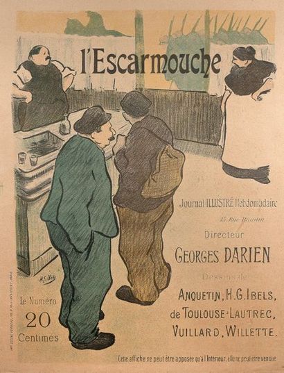Henri Gabriel IBELS (1867-1936) 
Affiche pour l'Escarmouche, journal illustré hebdomadaire
Lithographie...