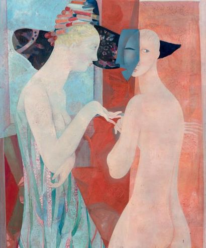 JACQUES BOÉRI (1929-2004) * Two women, 1980
Acrylic on canvas, signed and dated lower...