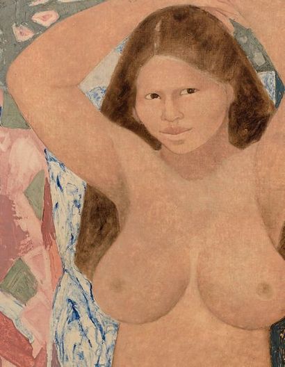 JACQUES BOÉRI (1929-2004) * Nu féminin, les bras levés, 1969
Acrylique sur toile,...