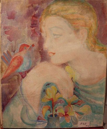 JACQUES BOÉRI (1929-2004) *Bird Woman
Acrylic on canvas signed lower right.
46 x...