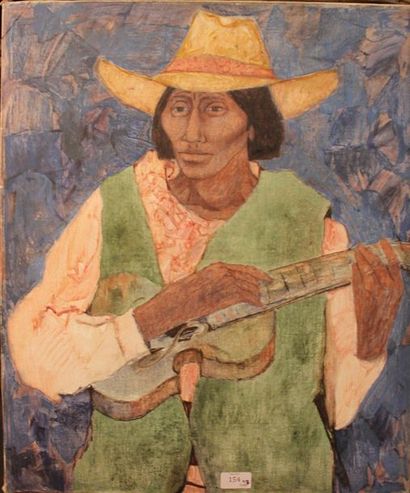 JACQUES BOÉRI (1929-2004) *Homme à la guitare
Acrylique sur toile.
61 x 51 cm.
....