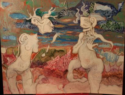 JACQUES BOÉRI (1929-2004) * Underwater couple
Three acrylics on paper.
60 x 76 c...
