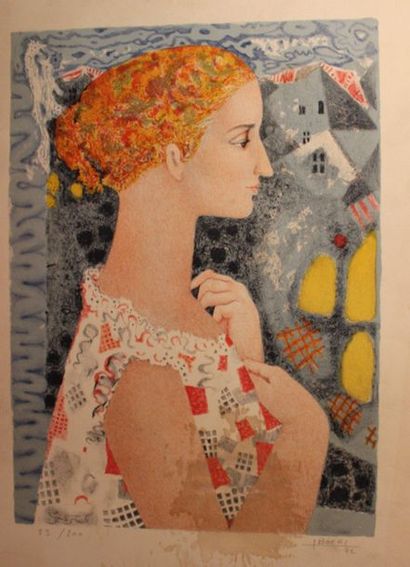 JACQUES BOÉRI (1929-2004) *Femme pensante, 1972
Gouache et aquarelle sur papier.
52...