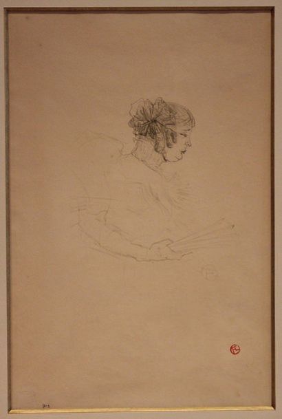 Henri de TOULOUSE-LAUTREC (1864-1901) 
Luce Myrès de profil. 1895
Lithographie sur...