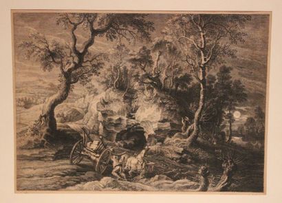 SCHELTE ADAMS BOLSWERT (1586-1659) 
Paysage, N°5 d'une série de 20 "Petits Paysages"...