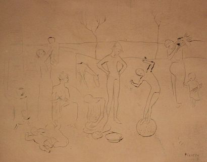Pablo Picasso (1881-1973) 
Les Saltimbanques
Planche de la suite des Saltimbanques,...