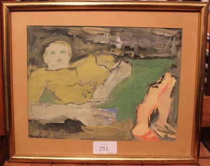 FIKRET MUALLA SAYGI DIT FIKRET MOUALLA (1903-1967) 
Lying woman, 52
Gouache drawing...
