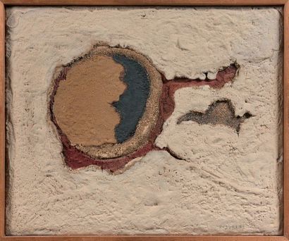 Jean PIAUBERT (1900-2002) 
Art st numéro 9 Astéria
Technique mixte, sable et gravier...