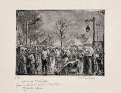 Camille PISSARRO (1830-1903) 
Saint Martin's Day Fair in Pontoise. 1879
Etching,...