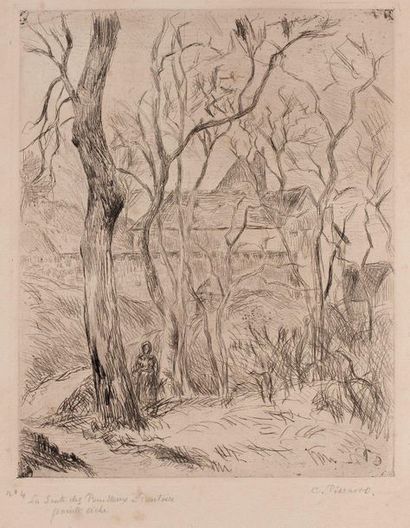 Camille PISSARRO (1830-1903) 
Sente des Pouilleux in Pontoise, large board. 1880
Etching,...