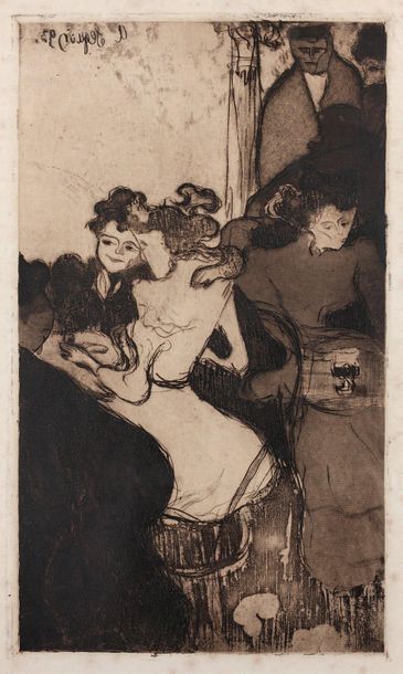 Armand SÉGUIN (1869-1904) 
Le Bar - Le Café. 1893
Eau-forte, roulette, impression...