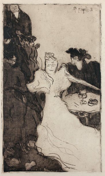 Armand SÉGUIN (1869-1904) 
Le Bar - Le Café. 1893
Etching, roulette, printing in...