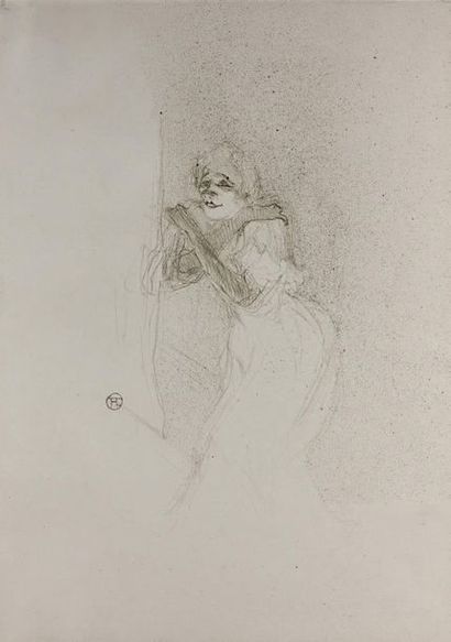 Henri de TOULOUSE-LAUTREC (1864-1901) 
Yvette Guilbert on stage. 1894
Lithograph...