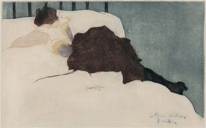 Jacques VILLON (1875-1963) 
Sulking. 1900
Etching and aquatint in colours.
Proof...
