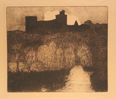 Maxime MAUFRA (1861-1918) 
Château Tonquédec. 1894
Etching on chamois paper. Proof...