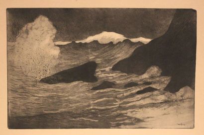 Maxime MAUFRA (1861-1918) 
The Wave. 1894
Etching and aquatint. Proof on buff wove...