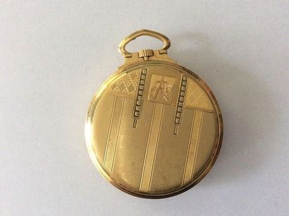 null MONTRE DE GOUSSET - ZENITH Or jaune 18K (750 millièmes), cadran circulaire doré...